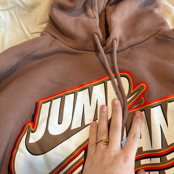 Nike Jumpman Logo Fleece Brown Hoodie - Picture 3 of 6